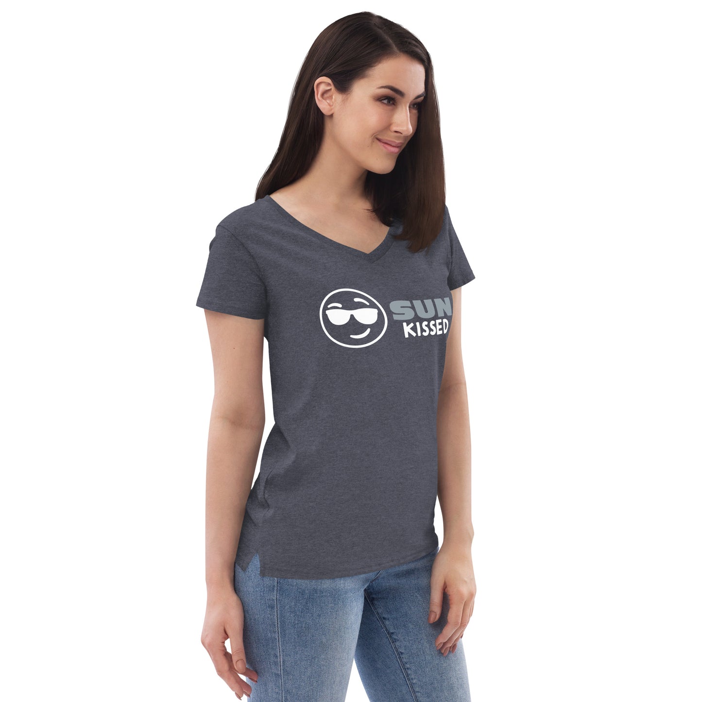 Women’s recycled v-neck t-shirt - Sun Kissed Sunglasses