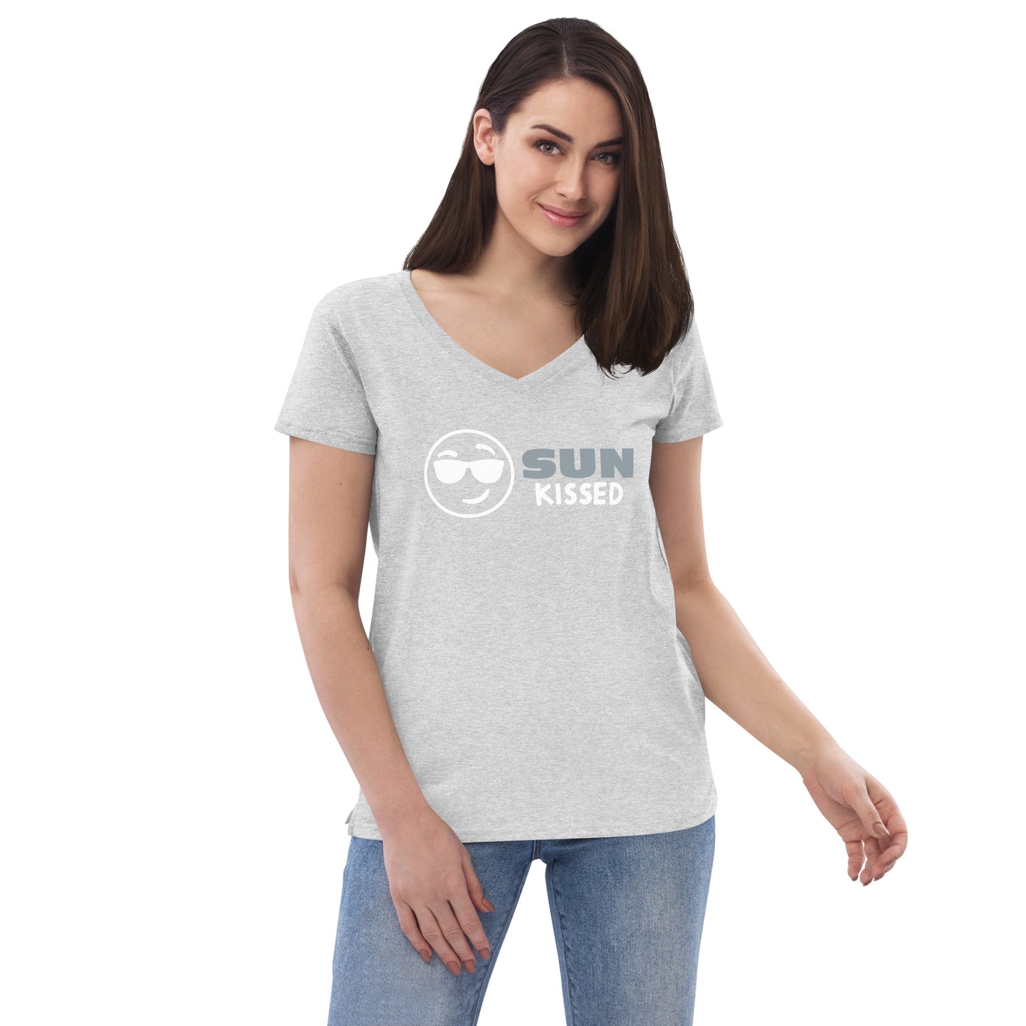 Women’s recycled v-neck t-shirt - Sun Kissed Sunglasses