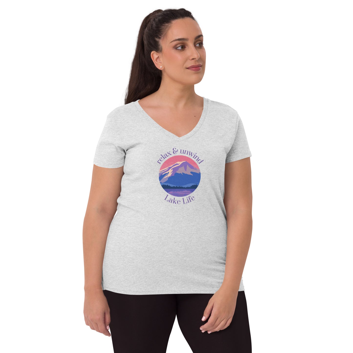 Women’s recycled v-neck t-shirt - Relax & Unwind purple