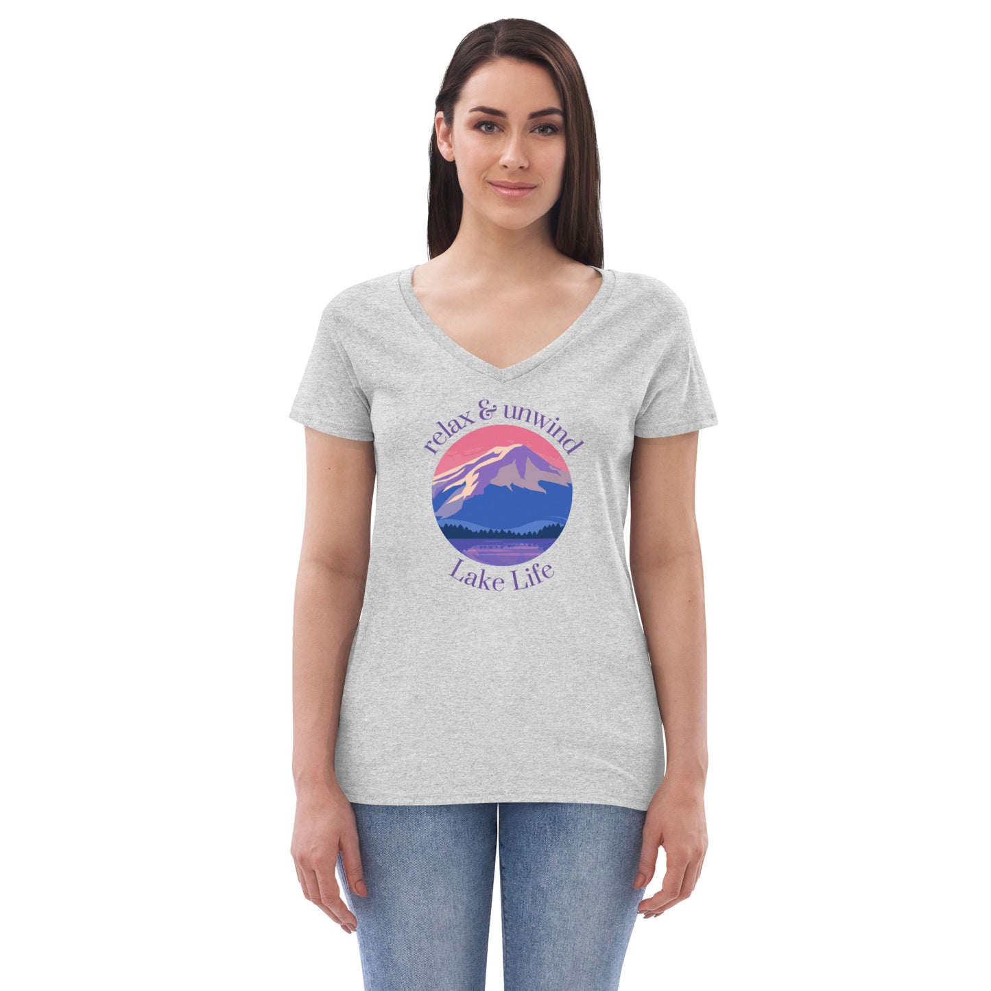 Women’s recycled v-neck t-shirt - Relax & Unwind purple