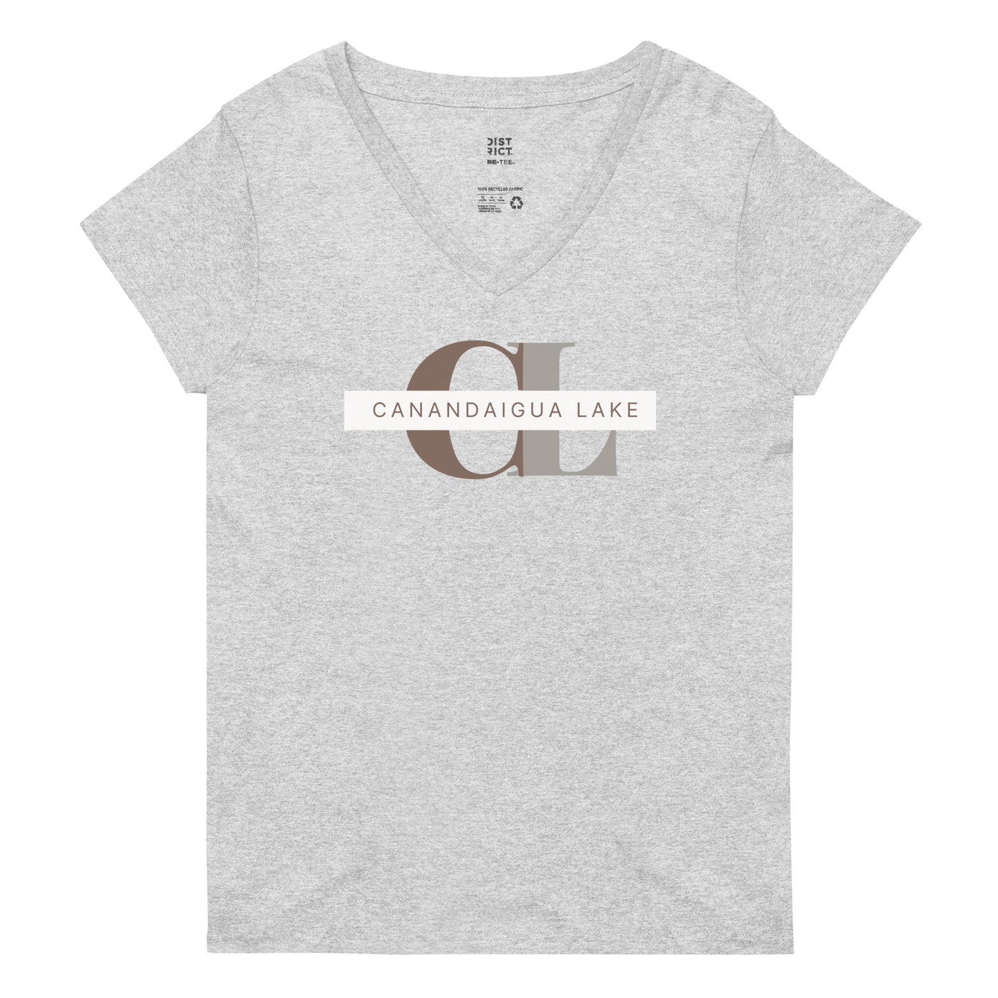 Women’s recycled v-neck t-shirt - Canandaigua Lake monogram style 2