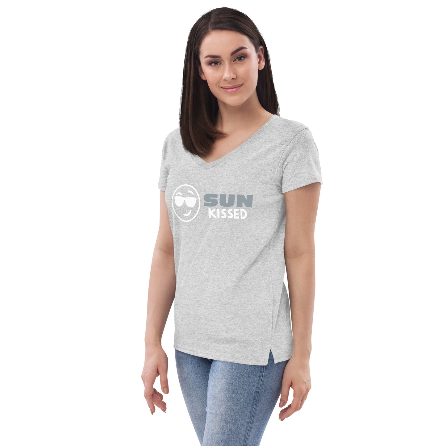 Women’s recycled v-neck t-shirt - Sun Kissed Sunglasses