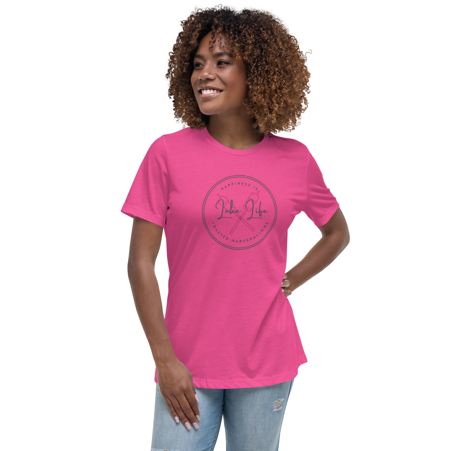 Women's Relaxed T-Shirt - Lake Life Toasted Marshmallows