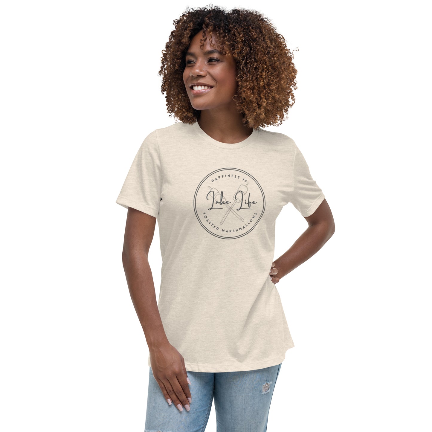 Women's Relaxed T-Shirt - Lake Life Toasted Marshmallows