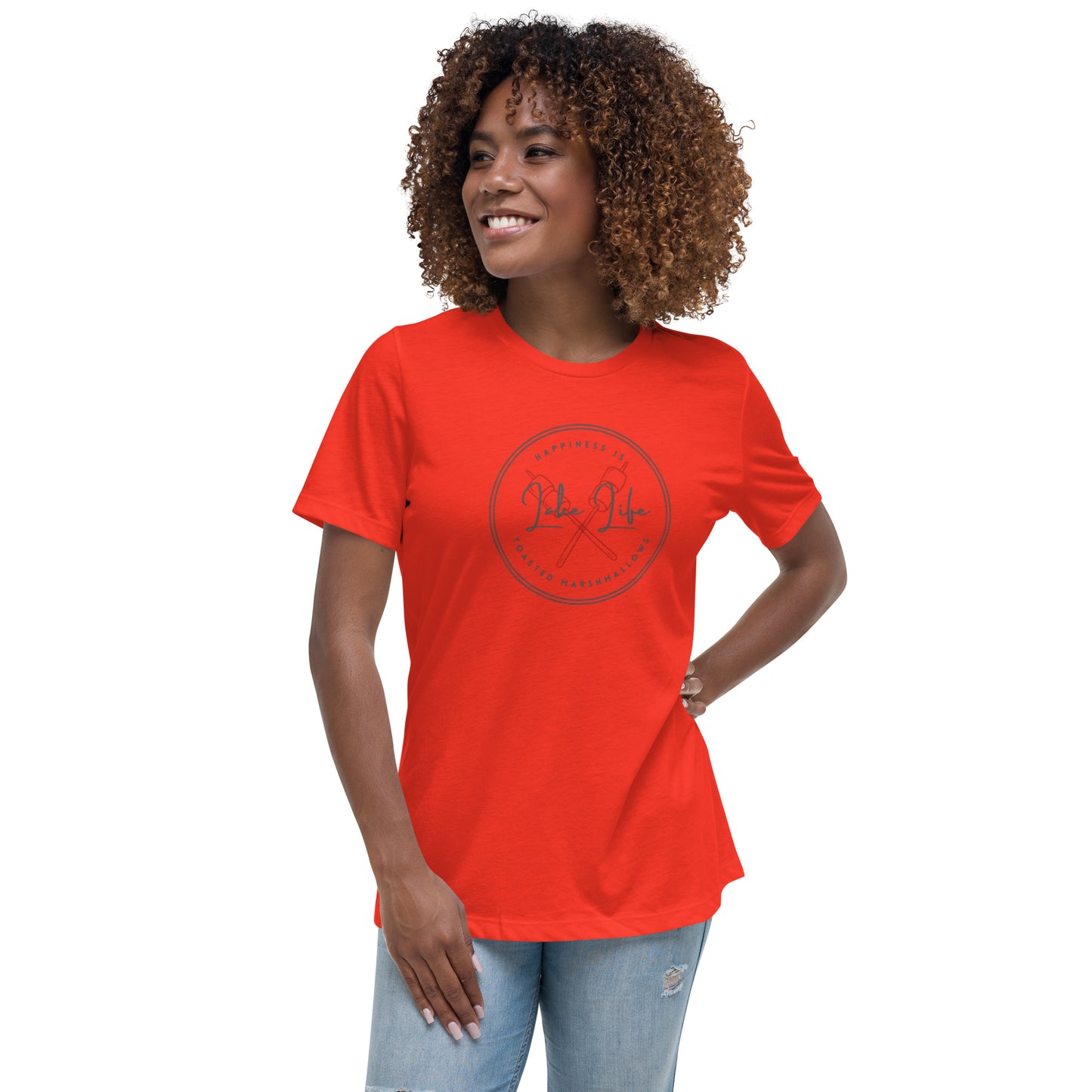 Women's Relaxed T-Shirt - Lake Life Toasted Marshmallows