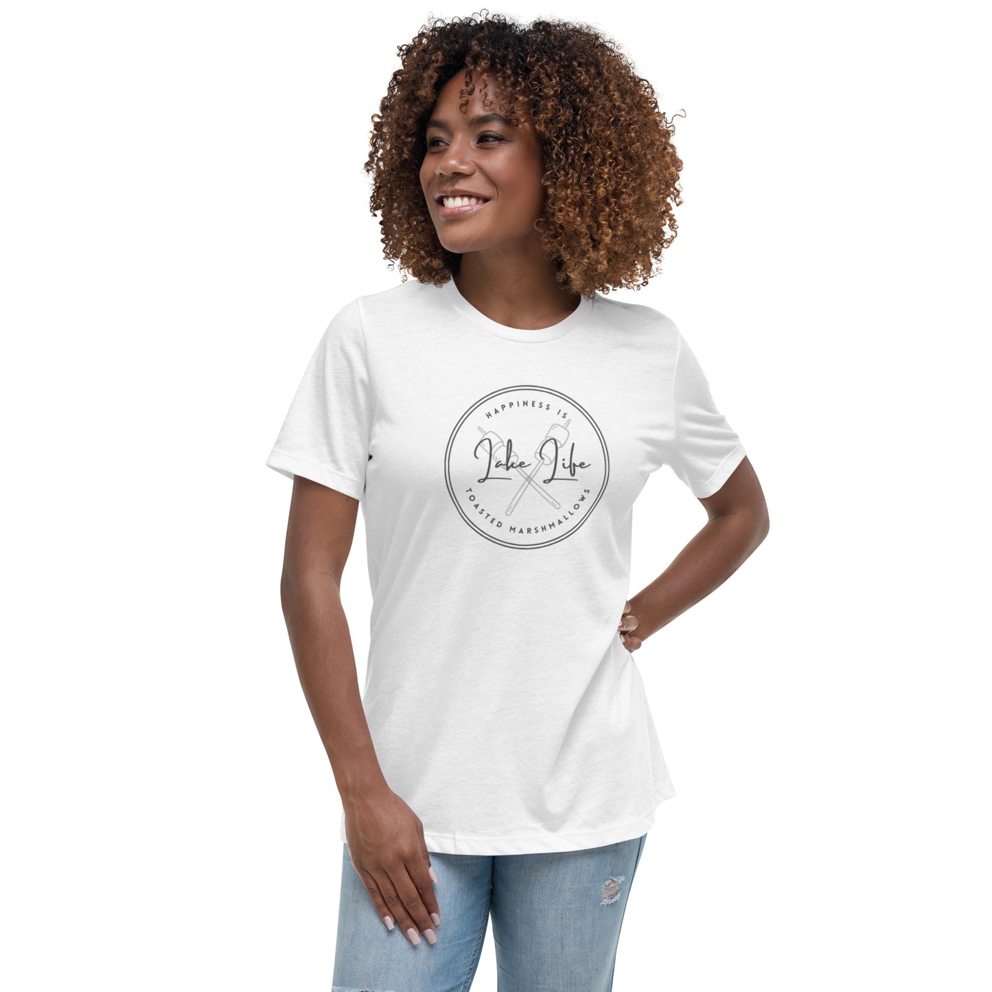 Women's Relaxed T-Shirt - Lake Life Toasted Marshmallows