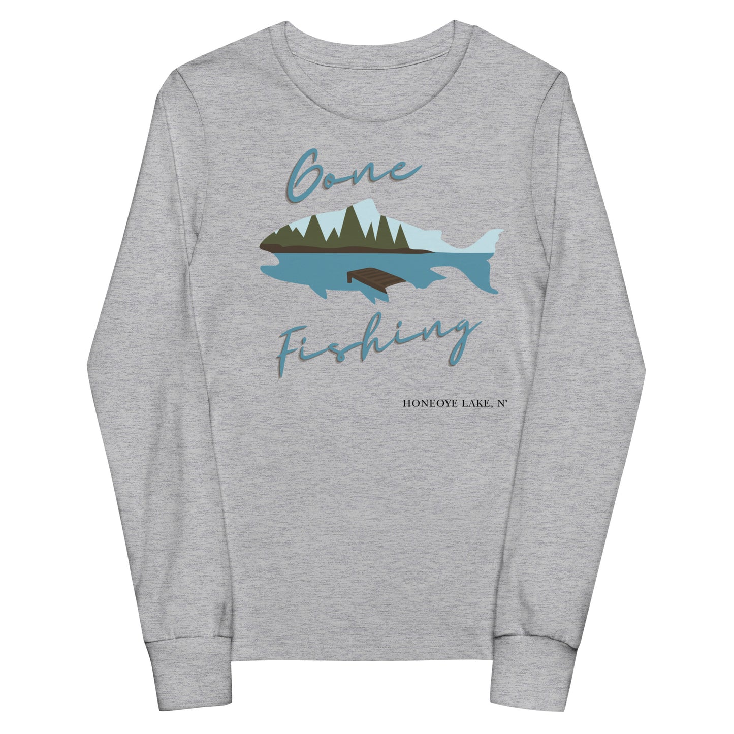 Youth long sleeve tee - Honeoye Gone Fishing