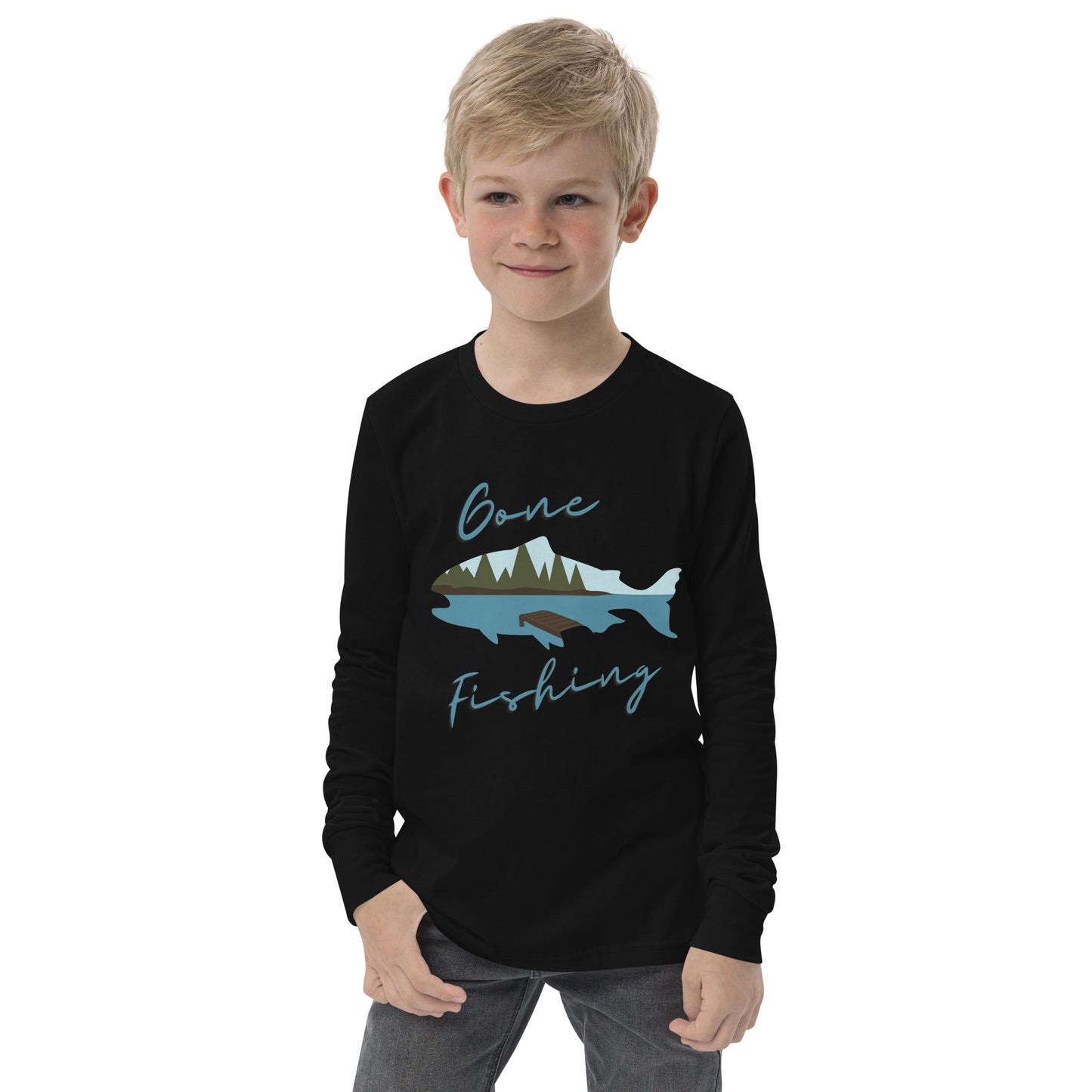 Youth long sleeve tee - Gone Fishing