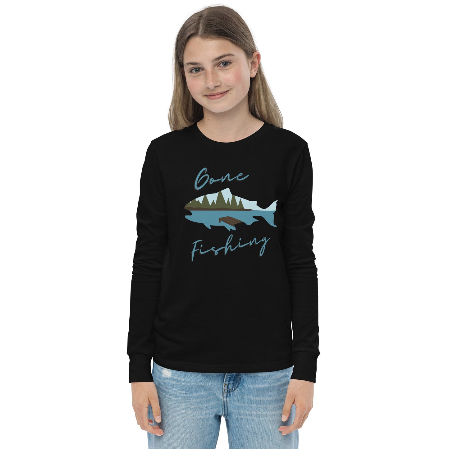 Youth long sleeve tee - Gone Fishing