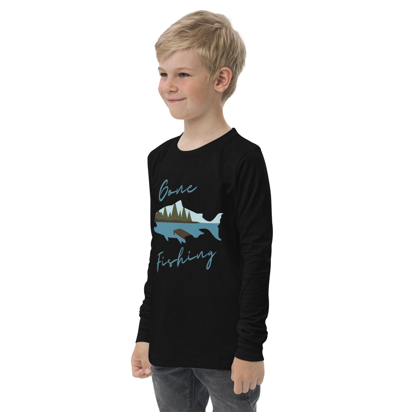 Youth long sleeve tee - Gone Fishing