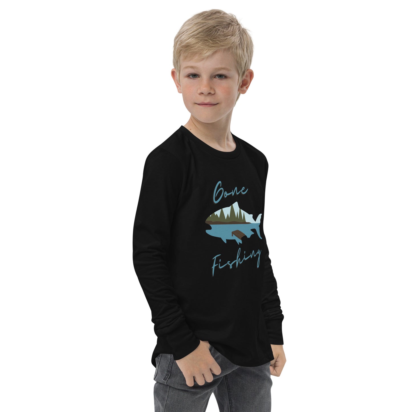 Youth long sleeve tee - Gone Fishing