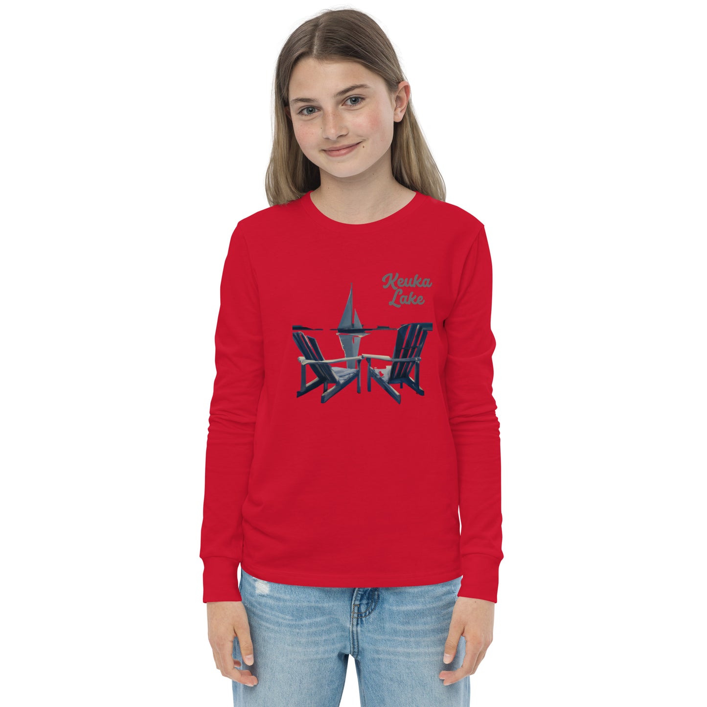 Youth long sleeve tee - Keuka Adirondack chairs