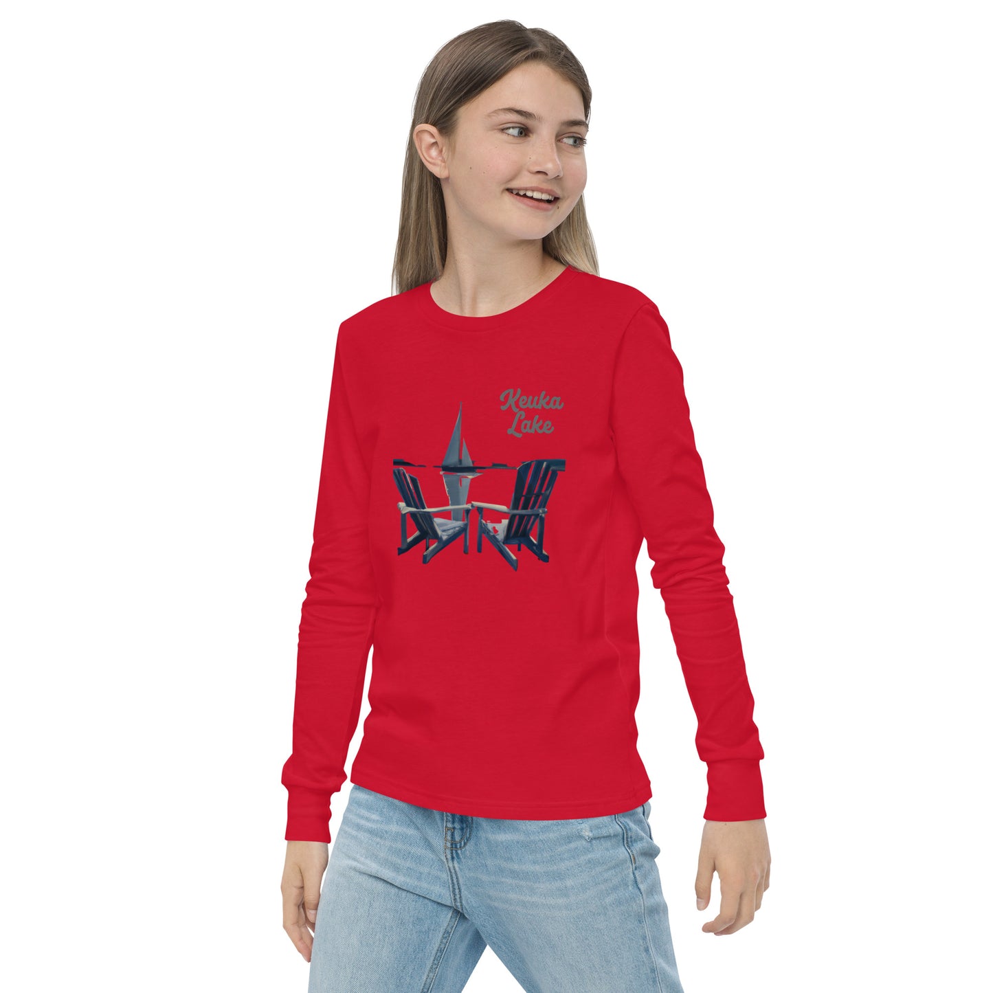 Youth long sleeve tee - Keuka Adirondack chairs