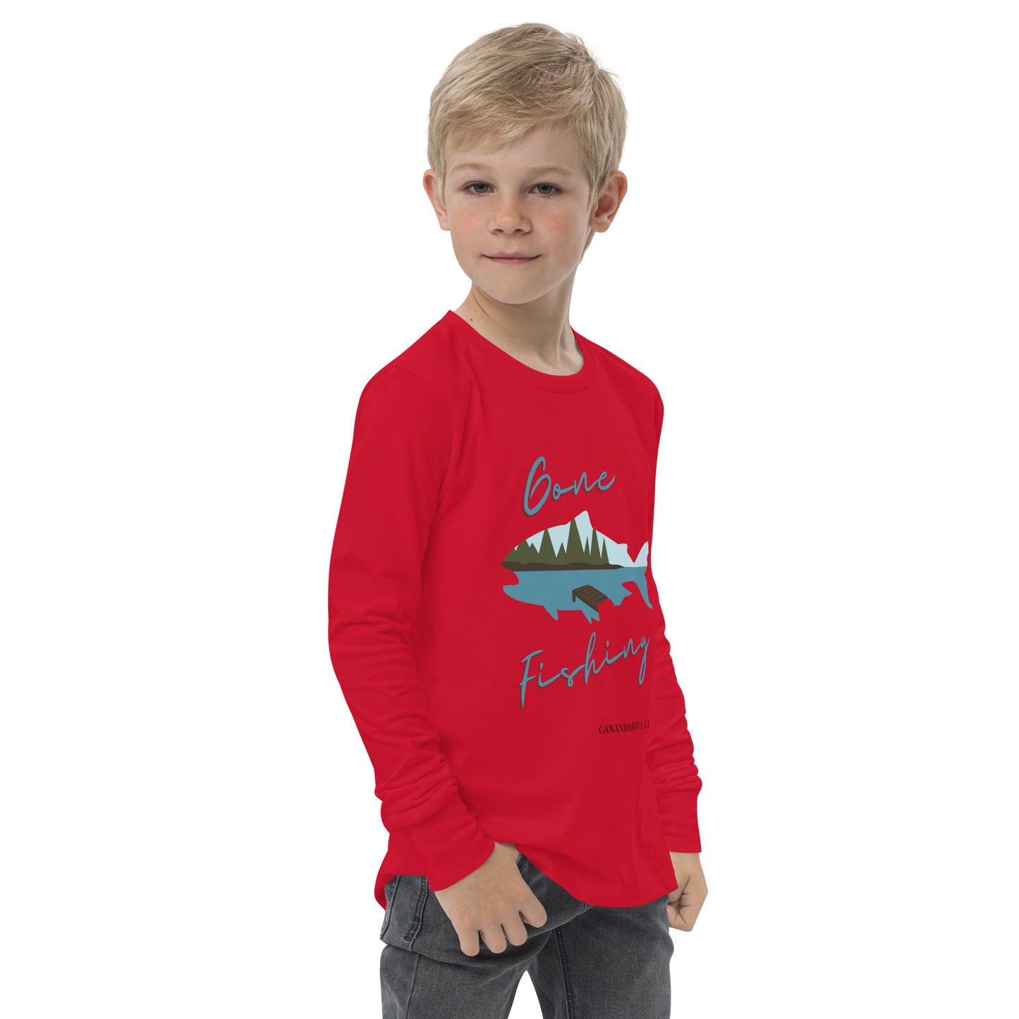 Youth long sleeve tee - Canandaigua Gone Fishing