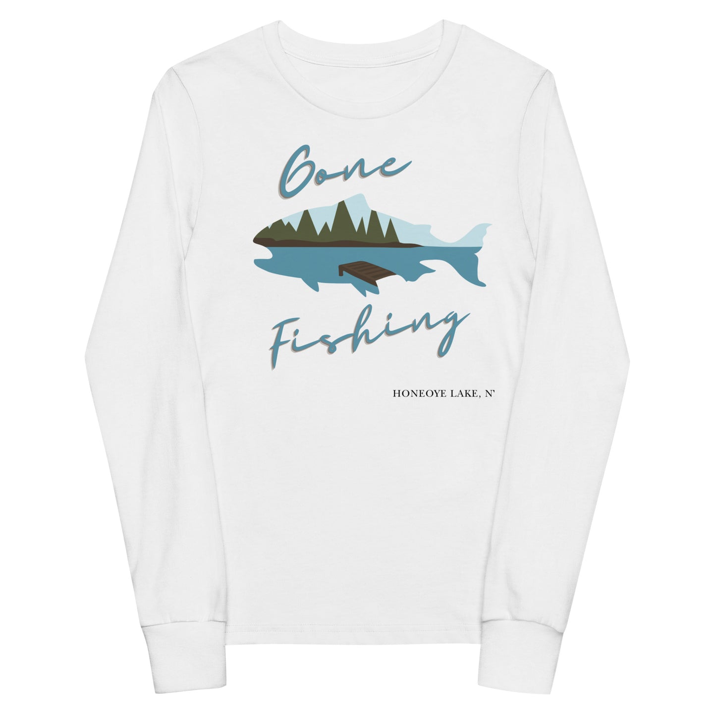 Youth long sleeve tee - Honeoye Gone Fishing